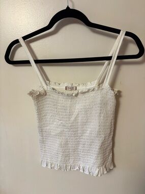 Sunday Best White Smocked Ruffle Camisole